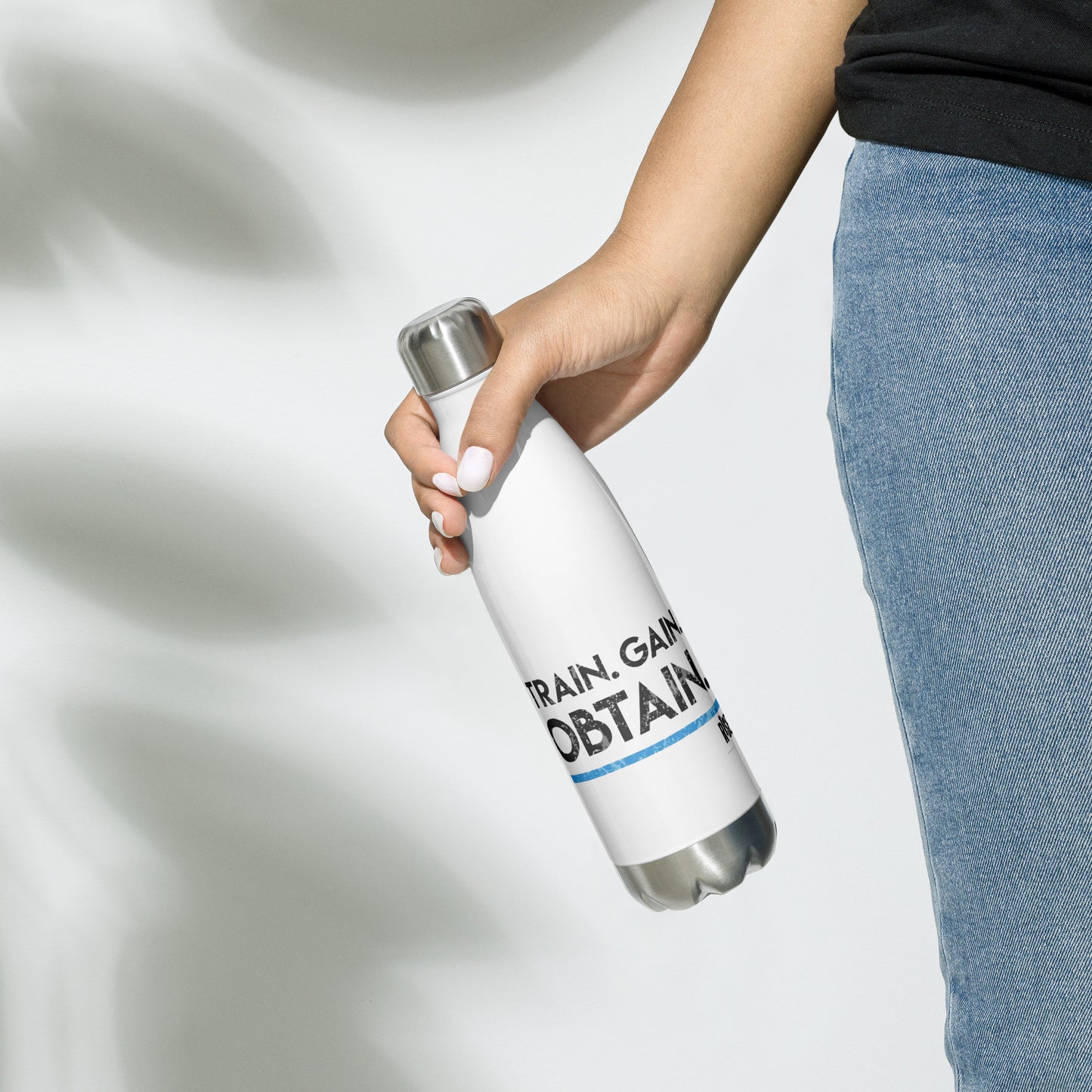 Water Bottle - Stainless steel - TRAIN. GAIN. OBTAIN. DESIGN
