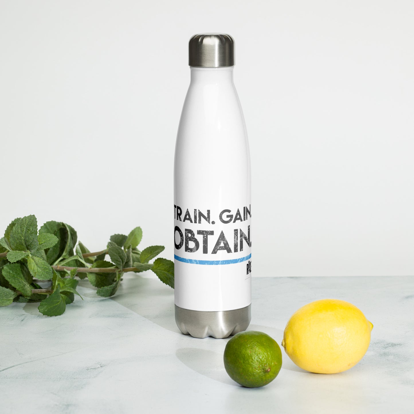 Water Bottle - Stainless steel - TRAIN. GAIN. OBTAIN. DESIGN