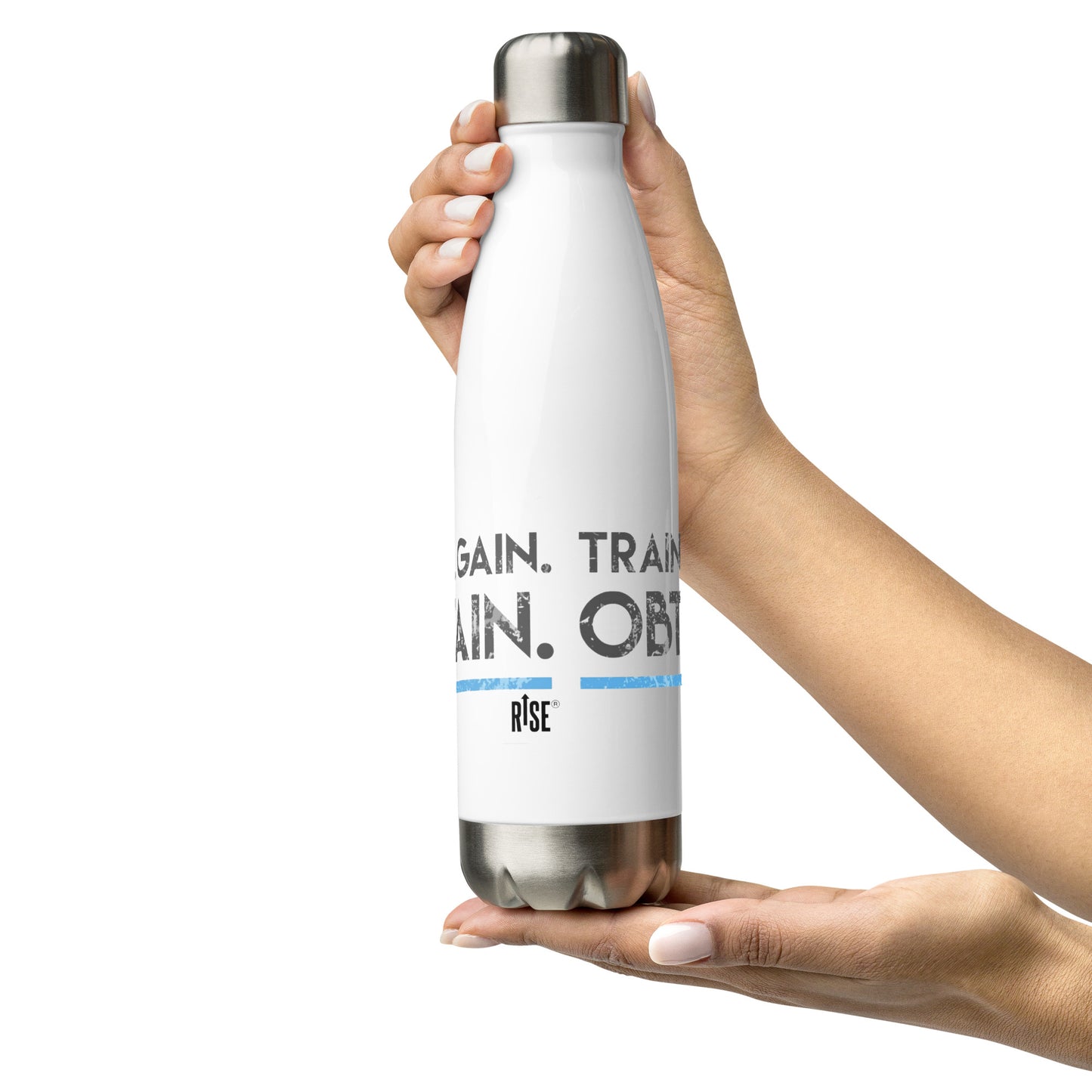 Water Bottle - Stainless steel - TRAIN. GAIN. OBTAIN. DESIGN