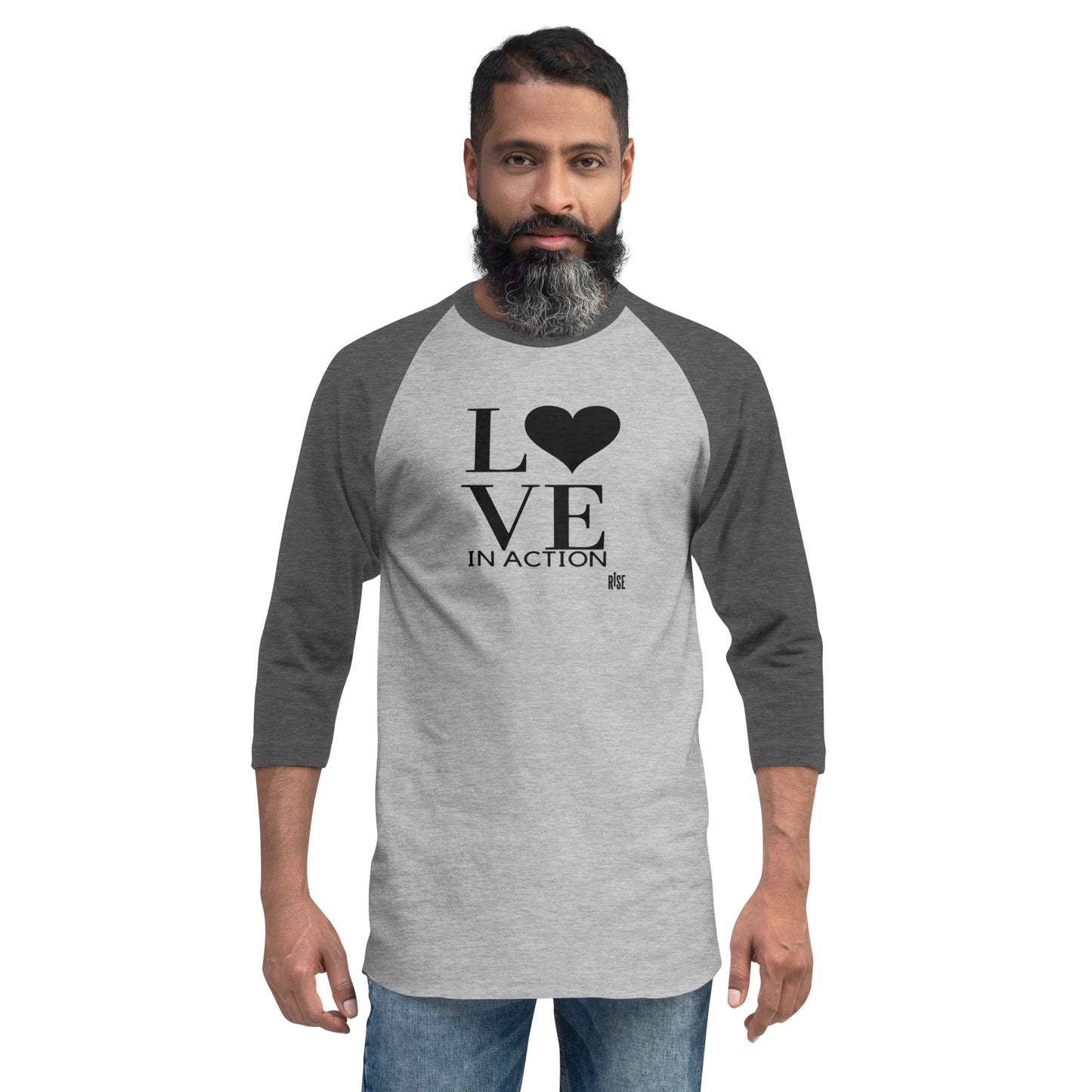 3/4 sleeve raglan shirt - LOVE IN ACTION DESIGN