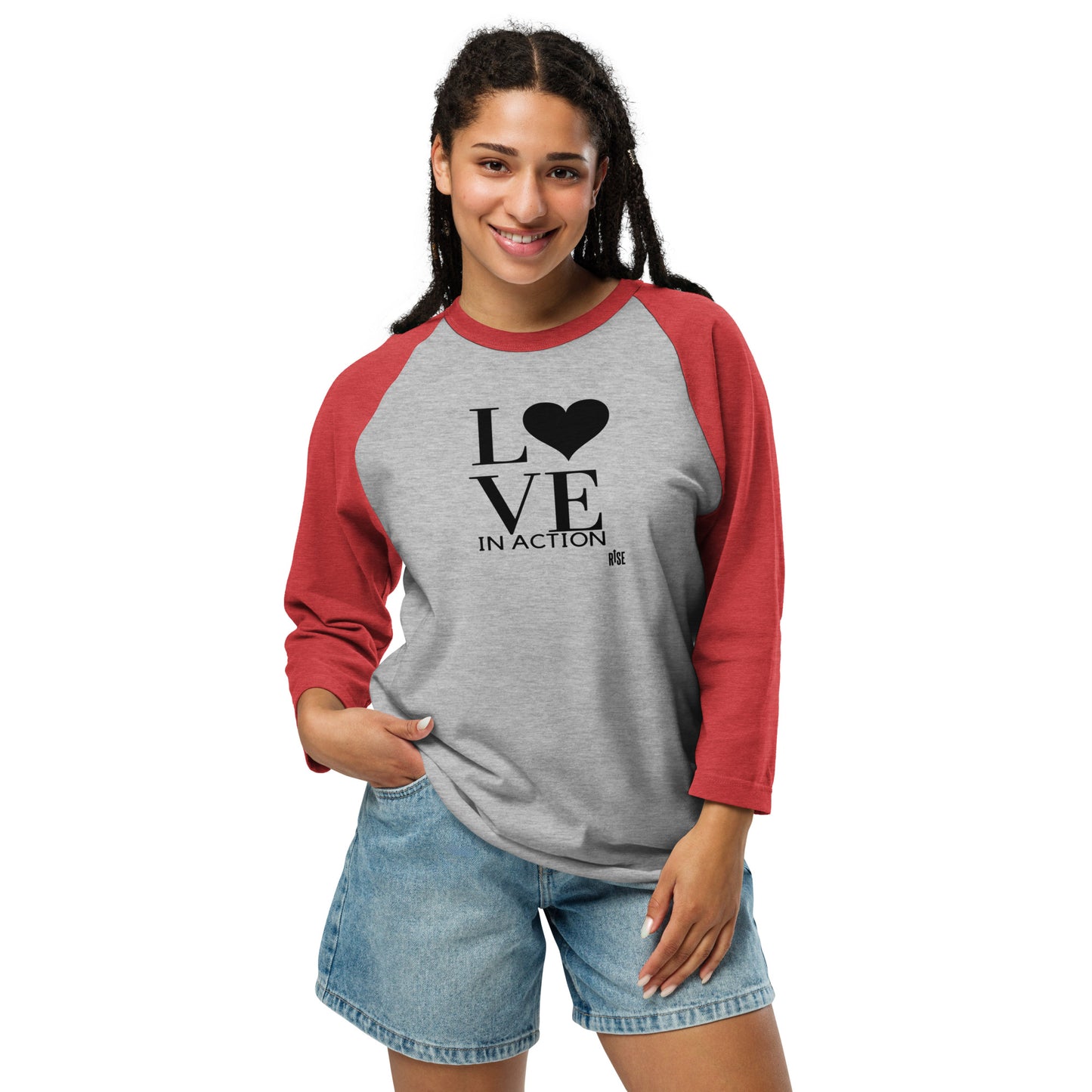 3/4 sleeve raglan shirt - LOVE IN ACTION DESIGN