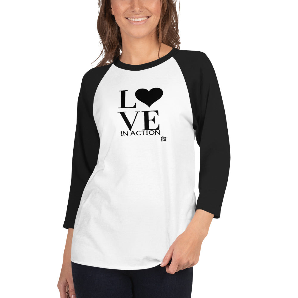 3/4 sleeve raglan shirt - LOVE IN ACTION DESIGN