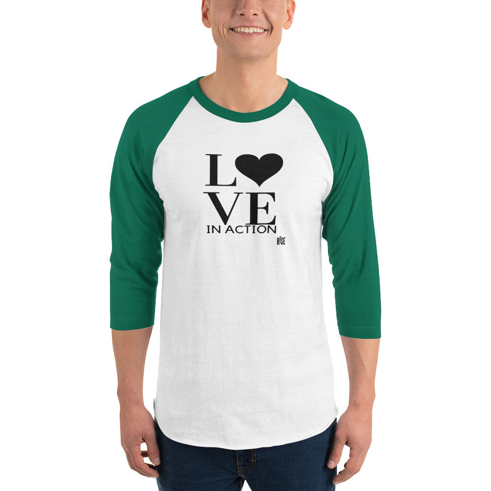 3/4 sleeve raglan shirt - LOVE IN ACTION DESIGN