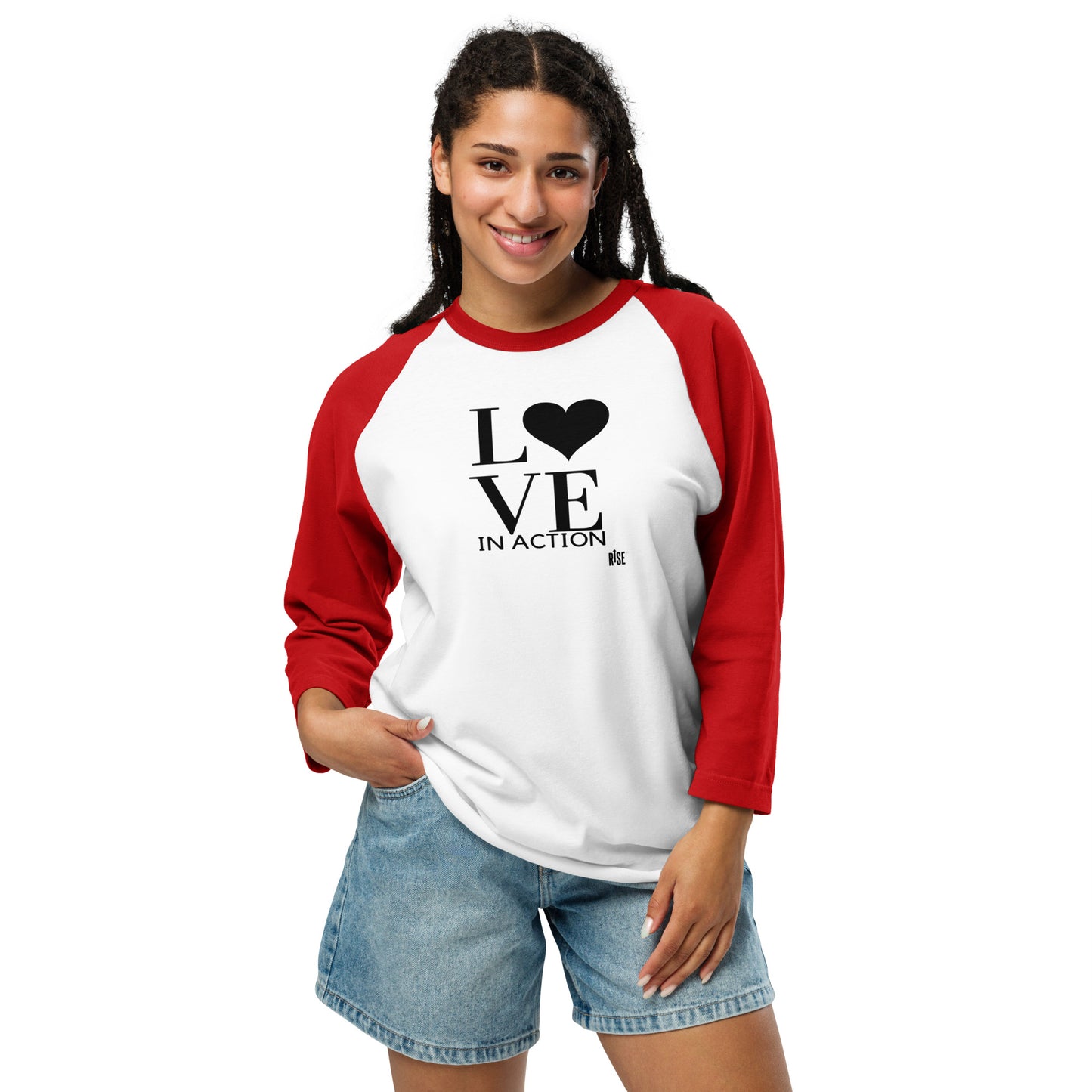 3/4 sleeve raglan shirt - LOVE IN ACTION DESIGN