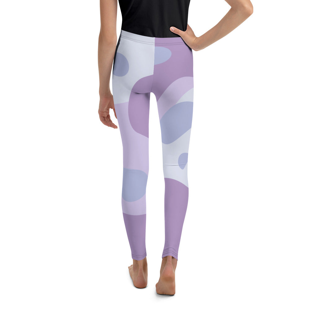 Youth Leggings - Purple Abstract Design