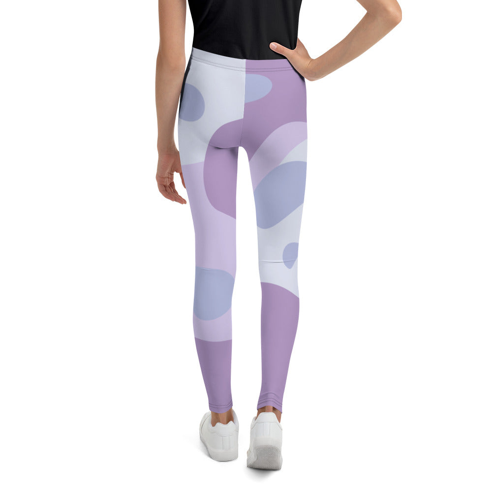 Youth Leggings - Purple Abstract Design