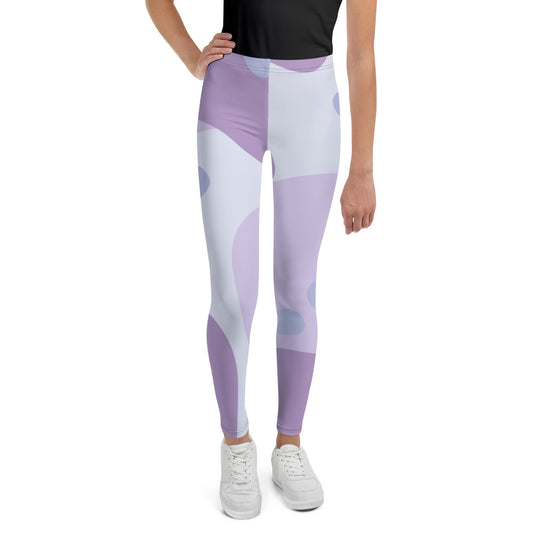 Youth Leggings - Purple Abstract Design
