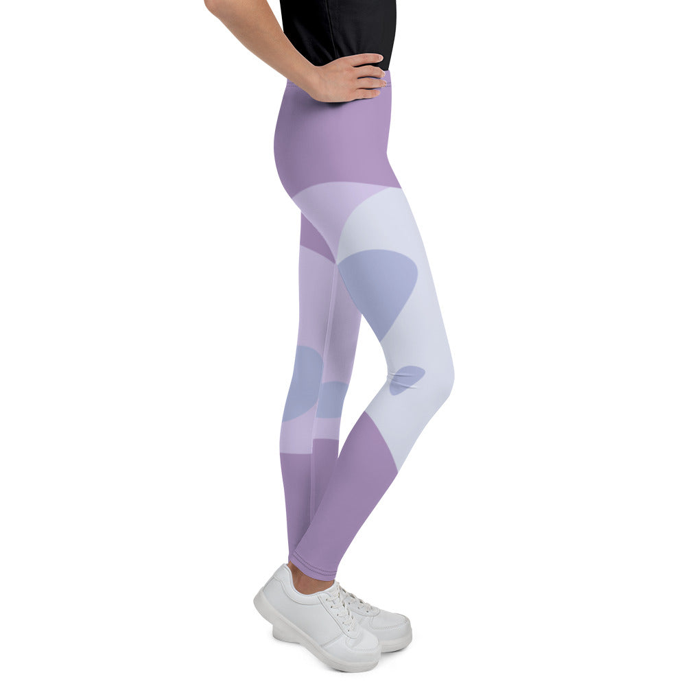 Youth Leggings - Purple Abstract Design