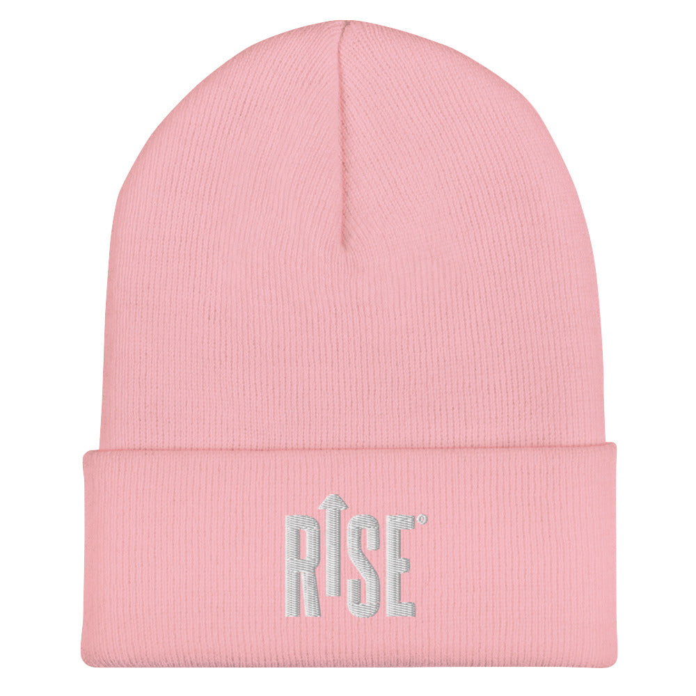 Beanie - Cuffed - WHITE RISE LOGO