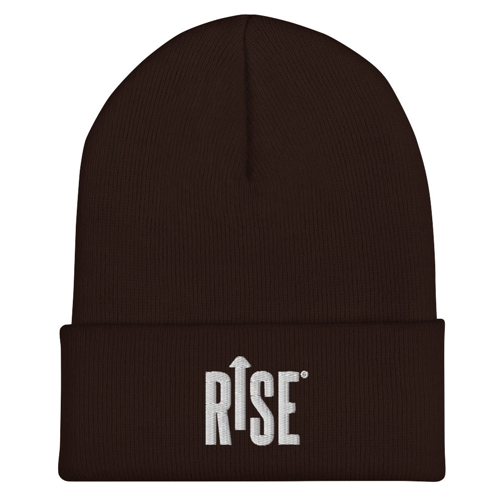 Beanie - Cuffed - WHITE RISE LOGO