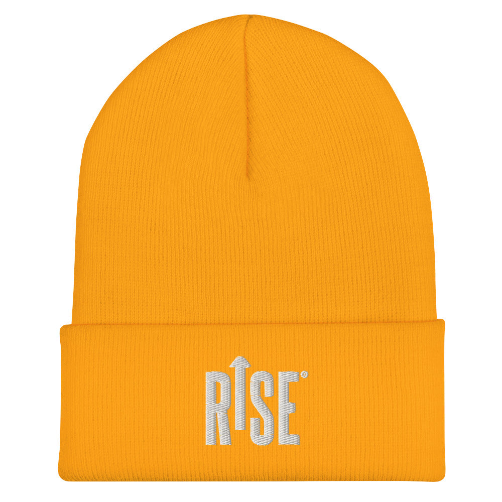 Beanie - Cuffed - WHITE RISE LOGO