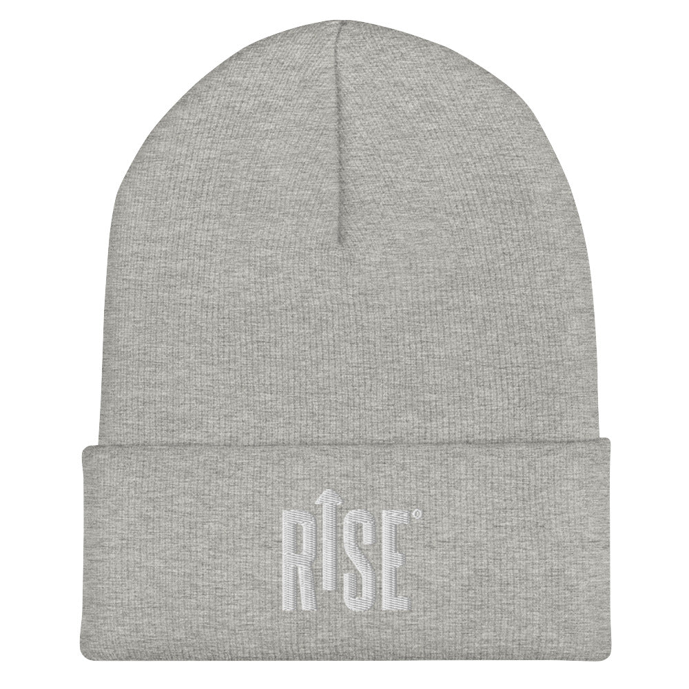 Beanie - Cuffed - WHITE RISE LOGO