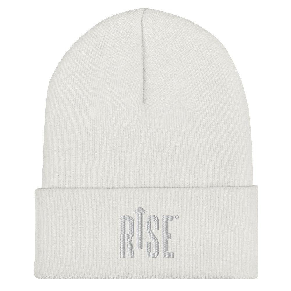 Beanie - Cuffed - WHITE RISE LOGO