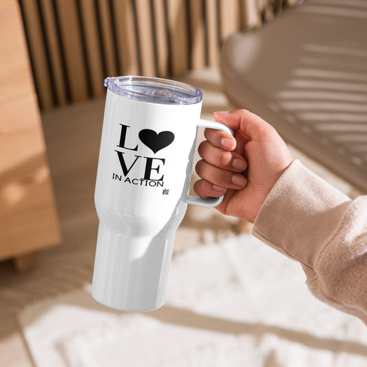 Travel mug with a handle - LOVE IN ACTION DESIGN