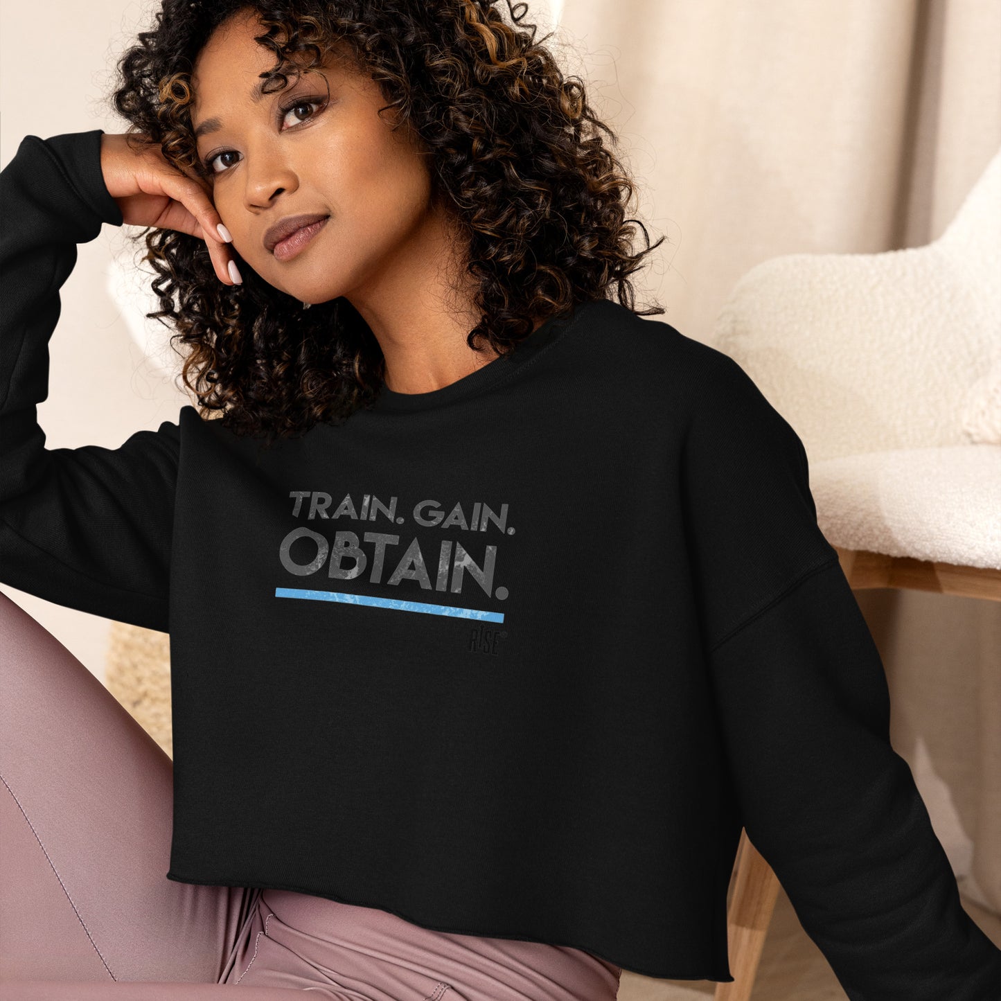 Crop Sweatshirt - TRAIN. GAIN. OBTAIN. DESIGN